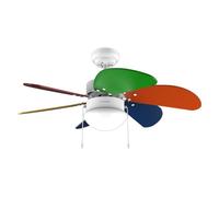 Cecotec - Ventilateur de Plafond avec Lumière EnergySilence Aero 360 ColorFull - 50 W, Diamètre 91 cm, 3 Vitesses et 6 Pales, Lames Réversibles, Mode Eté/Hiver, Utilisation Facile