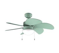 Cecotec - Ventilateur de Plafond avec Lumière EnergySilence Aero 3600 Vision Full Green - 50 W, Diamètre 91 cm, Ampoule non Incluse, 3 vitesses, 6 Pales, Mode Été/Hiver, Design Élégant