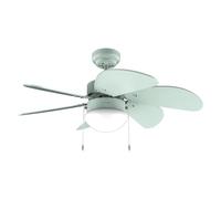 Cecotec - Ventilateur de Plafond avec Lumière EnergySilence Aero 3600 Vision Full Mint - 50 W, Diamètre 91 cm, Ampoule non Incluse, 3 vitesses, 6 Pales, Mode Été/Hiver, Design Élégant