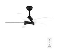 Cecotec - Ventilateur de Plafond avec Lumière EnergySilence Aero 4200 Black&LightWood - 53 W, Diamètre 106 cm