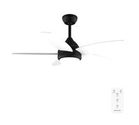 Cecotec - Ventilateur de Plafond avec Lumière EnergySilence Aero 4200 Black&LightWood - 53 W, Diamètre 106 cm, Lampe LED 3 Teintes, Minuterie, 3 Vitesses, 5 Pales, Mode Été/Hiver