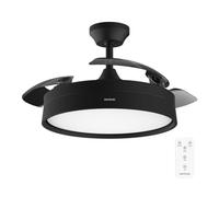 Cecotec Ventilateur de Plafond avec Lumière Energysilence Aero 4200, Pales Rétractables, 30W, Moteur DC, Diamètre de 42", Minuterie, 6 Vitesses, Télécommande et Mode Hiver-Été