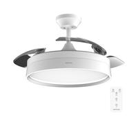 Cecotec Ventilateur de Plafond avec Lumière EnergySilence Aero 4200. Pales Rétractables, 30W, Moteur DC, Diamètre de 42", Minuterie, 6 Vitesses, Télécommande et Mode Hiver-Été