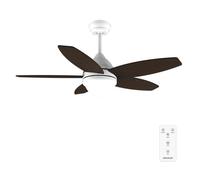 Cecotec - Ventilateur de Plafond avec Lumière EnergySilence Aero 4200 White&DarkWood - 53 W, Diamètre 106 cm