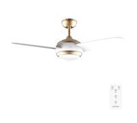 Cecotec - Ventilateur de Plafond avec Lumière EnergySilence Aero 4265 GoldWhite - 65 W, Diamètre 106 cm, Télécommande, Lampe LED 18 W et Minuterie, 3 Vitesses et 3 Pales, Design Fonctionnel