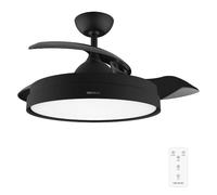 Cecotec Ventilateur de Plafond avec Lumière EnergySilence Aero 4280 Invisible Black, Pales Rétractables, 40 W, Diamètre 42" (106cm), Minuterie, 3 Nuances de Lumière, Fonction Été-Hiver