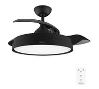 Cecotec Ventilateur de Plafond avec Lumière EnergySilence Aero 4280 Invisible Black, Pales Rétractables, 40 W