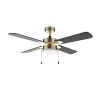 Cecotec - Ventilateur de Plafond avec Lumière EnergySilence Aero 450 GoldBlack - 50 W, Diamètre 106 cm, Lampe Intégrée, 3 Vitesses, 4 Pales Réversibles, Mode Été, Hiver