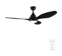 Cecotec - Ventilateur de Plafond avec Lumière EnergySilence Aero 5200 Black - 62 W, Diamètre 122 cm, LED 18 W, 3 Vitesses et 3 Pales, Minuterie 8 Heures, Mode Été/Hiver