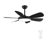 Cecotec Ventilateur De Plafond Avec Lumière EnergySilence Aero 5200 Black Pro. 36 W, Diamètre 132 cm, LED 32 W, Télécommande, Minuterie 8 Heures, Mode Été/Hiver