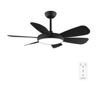 Cecotec Ventilateur De Plafond Avec Lumière EnergySilence Aero 5200 Black Pro. 36 W, Diamètre 132 cm, LED 32 W, Télécommande, Minuterie 8 Heures, Mode Été/Hiver