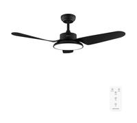 Cecotec Ventilateur De Plafond Avec Lumière EnergySilence Aero 5200 Light Black. 30 W, Diamètre 109 cm, LED 22 W, 6 Vitesses et 3 Pales, Minuterie 8 Heures, Mode Été/Hiver