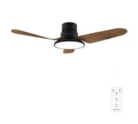 Cecotec Ventilateur De Plafond Avec Lumière EnergySilence Aero 5200 Light DarkWood. 30 W, Diamètre 109 cm, 6 Vitesses et 3 Pales, LED 22 W et Télécommande, Minuterie, Mode Été/Hiver
