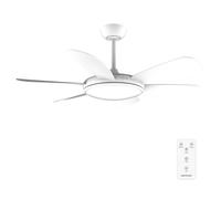 Cecotec - Ventilateur de Plafond avec Lumière EnergySilence Aero 5200 White Pro - 36 W, Diamètre 132 cm, LED 32 W, Télécommande, Minuterie 8 Heures, Mode Été/Hiver