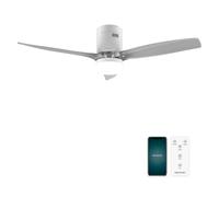 Cecotec - Ventilateur de Plafond avec Lumière EnergySilence Aero 5285 Sun WhiteTransparent Connected - 40 W, Diamètre 132 cm, LED 18 W et Télécommande, Minuterie et 6 Vitesses, Été/Hiver,