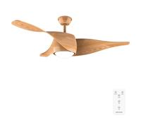 Cecotec - Ventilateur de Plafond avec Lumière EnergySilence Aero 5290 LightWood - 40 W, Diamètre 132 cm, 3 Pales, LED 18 W, Minuterie 8 Heures et 6 Vitesses Mode Été/Hiver, Design Élégant