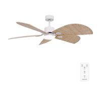 Cecotec - Ventilateur de Plafond avec Lumière EnergySilence Aero 5290 Natural - 40 W, Diamètre 132 cm, LED 18W, 5 Pales et 6 Vitesses, Télécommande et Minuterie, Mode Été/Hiver