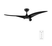Cecotec - Ventilateur de Plafond avec Lumière EnergySilence Aero 5295 Black - 40 W, Diamètre 137 cm, 3 Pales, LED 15 W et Télécommande, Minuterie, Mode Été/Hiver