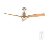 Cecotec - Ventilateur de Plafond avec Lumière EnergySilence Aero 5295 GoldWhite - 35 W, Diamètre 132 cm, 3 Pales, LED 18 W, Télécommande et Minuterie, 6 vitesses Mode Été/Hiver