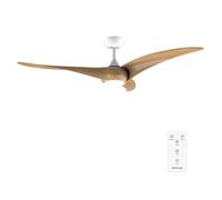 Cecotec - Ventilateur de Plafond avec Lumière EnergySilence Aero 5295 WhiteWood - 40 W, Diamètre 137 cm, 3 Pales, LED 15 W et Télécommande, Minuterie, Mode Été/Hiver