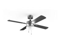 Cecotec EnergySilence Aero 5350 Ventilateur de Plafond Design Noir avec Lumière 30W Acier Inox