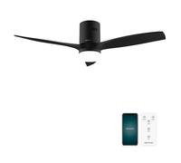 Cecotec - Ventilateur de Plafond avec Lumière EnergySilence Aero 5600 Aqua Black&Black Connected - 40 W, 6 Vitesses, Diamètre 132 cm, LED de 20 W, 3 Pales, Minuterie, Mode Été/Hiver