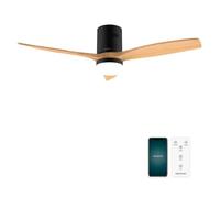 Cecotec - Ventilateur de Plafond avec Lumière EnergySilence Aero 5600 Aqua Black&Lightwood Connected - 40 W, 6 Vitesses, Diamètre 132 cm, LED de 20 W, 3 Pales, Minuterie, Mode Été/Hiver