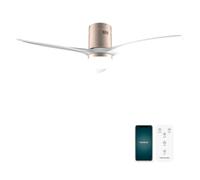 Cecotec - Ventilateur de Plafond avec Lumière EnergySilence Aero 5600 Aqua GoldWhite Connected - 40 W, 6 Vitesses, Diamètre 132 cm, LED de 20 W, 3 Pales, Minuterie, Mode Été/Hiver