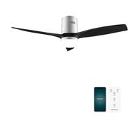 Cecotec - Ventilateur de Plafond avec Lumière EnergySilence Aero 5600 Aqua IronBlack Connected - 40 W, 6 Vitesses, Diamètre 132 cm, LED de 20 W, 3 Pales, Minuterie, Mode Été/Hiver