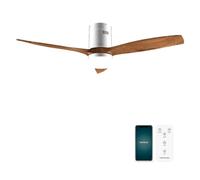Cecotec - Ventilateur de Plafond avec Lumière EnergySilence Aero 5600 Aqua IronDarkWood Connected - 40 W, 6 Vitesses, Diamètre 132 cm, LED de 20 W, 3 Pales, Minuterie, Mode Été/Hiver