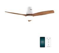 Cecotec - Ventilateur de Plafond avec Lumière EnergySilence Aero 5600 Aqua WhiteDarkWood Connected - 40 W, 6 Vitesses, Diamètre 132 cm, LED de 20 W, 3 Pales, Minuterie, Mode Été/Hiver