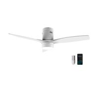 Cecotec Ventilateur de Plafond avec Lumière EnergySilence Aero 5600 White Aqua Connected, Wifi, 40 W, 52", 3 Pales, Télécommande, Protection IP44, Mode Hiver-Été, Minuterie, Protection IP44