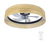 Cecotec - Ventilateur de Plafond avec Lumière EnergySilence LampAero 600 Beige Design - 20 W, Diamètre 60 cm, Lampe LED, Télécommande, 3 Vitesses et 5 Pales, Mode Été/Hiver