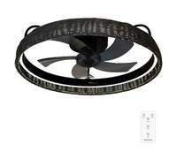 Cecotec Ventilateur De Plafond Avec Lumière EnergySilence LampAero 600 Black Design. 20 W, Diamètre 60 cm, Lampe LED, Télécommande, 3 Vitesses et 5 Pales, Mode Été/Hiver