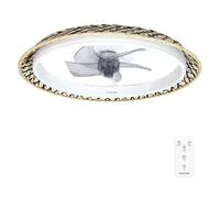 Cecotec Ventilateur de Plafond avec Lumière EnergySilence LampAero 610 Natural Design.20 W, Diamètre 43 cm, Minuterie, Lampe LED, 6 Vitesses et 5 Pales, Mode Été/Hiver