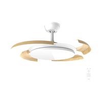 Cecotec Ventilateur de Plafond avec Lumière et Pales Rétractables EnergySilence Aero 4500 Puzzle Invisible White&LightWood. 30W, Moteur DC, Diamètre 42", Télécommande, Minuterie, Fonction Été/Hiver