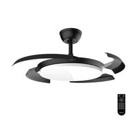 Cecotec Ventilateur de Plafond avec Lumière et Pales Rétractables EnergySilence Aero 4500 Puzzle Invisible Black. 30W, Moteur DC, Diamètre 42", Lumière LED, Télécommande, Minuterie, Fonction Été/Hiver