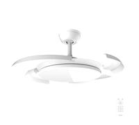 Cecotec Ventilateur de Plafond avec Lumière et Pales Rétractables EnergySilence Aero 4500 Puzzle Invisible White. 30W, Moteur DC, Diamètre 42", Lumière LED, Télécommande, Minuterie, Fonction Été/Hiver