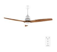 Cecotec Ventilateur de Plafond avec Lumière et Télécommande de 52"" EnergySilence Aero 5230 White&BlackWood. Moteur DC 40W
