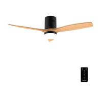 Cecotec Ventilateur de Plafond avec Lumière et Télécommande de 52"" EnergySilence Aero 5600 Classic Black&LightWood. Moteur DC