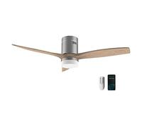 Cecotec Ventilateur de plafond avec lumière et Wifi EnergySilence Aero 5600 Steel Aqua Connected. 40 W, 52" avec 3 lames, télécommande, protection IP44, mode hiver-été, minuterie