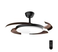 Cecotec Ventilateur de Plafond avec Lumière LED à Pales Rétractables EnergySilence Aero 4500 Puzzle Invisible Black&DarkWood. 30W, Moteur DC, Diamètre 42", Télécommande, Minuterie, Fonction Été/Hiver