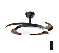 Cecotec Ventilateur de Plafond avec Lumière LED à Pales Rétractables EnergySilence Aero 4500 Puzzle Invisible Black&DarkWood.