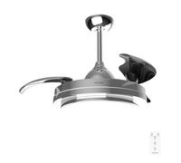 Cecotec Ventilateur de Plafond avec Lumière LED Energysilence Aero 4300 Invisible Double Metal. 35W, 6 Vitesses, Pales Rétractables, Double Lumière, Télécommande, Minuteur, Lumière Réglable