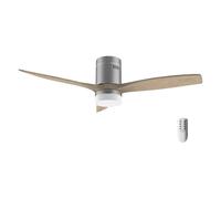 Cecotec Ventilateur de Plafond avec Lumière LED Energysilence Aero 5600 Classic Steel. 40W, Moteur DC, Diamètre 132 cm, 3 Pales, LED 18W, Minuteur, 6 Vitesses, Télécommande, Fonction Été/Hiver