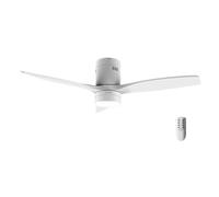 Cecotec Ventilateur de Plafond avec Lumière LED Energysilence Aero 5600 Classic White. 40W, Moteur DC, Diamètre 132 cm, 3 Pales, LED 18W, Minuteur, 6 Vitesses, Télécommande, Fonction Été/Hiver