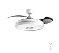 Cecotec Ventilateur de Plafond avec Lumière LED et Haut-parleur Energysilence Aero 4360 Invisible Sound. 35W, Haut-parleur Bluetooth, 6 Vitesses, Pales Rétractables, Télécommande, Minuteur, LED