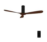 Cecotec Ventilateur de Plafond avec Télécommande de 52" EnergySilence 5400 Classic Black&DarkWood. Moteur DC 40W, 3 Pales, 6 Vitesses, Minuterie jusqu'à 8h, Mode Hiver/Été