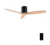 Cecotec Ventilateur de Plafond avec Télécommande de 52" EnergySilence Aero 5400 Classic Black&LightWood. Moteur DC 40W, 3 Pales, 6 Vitesses, Minuterie jusqu'à 8h, Mode Hiver/Été