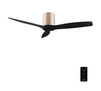 Cecotec Ventilateur de Plafond avec Télécommande de 52" EnergySilence Aero 5400 Classic Gold&Black. Moteur DC 40W, 3 Pales, 6 Vitesses, Minuterie jusqu'à 8h, Mode Hiver/Été